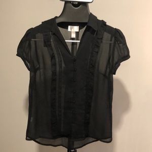 Black sheer Ann Taylor Loft shirt. Size 6